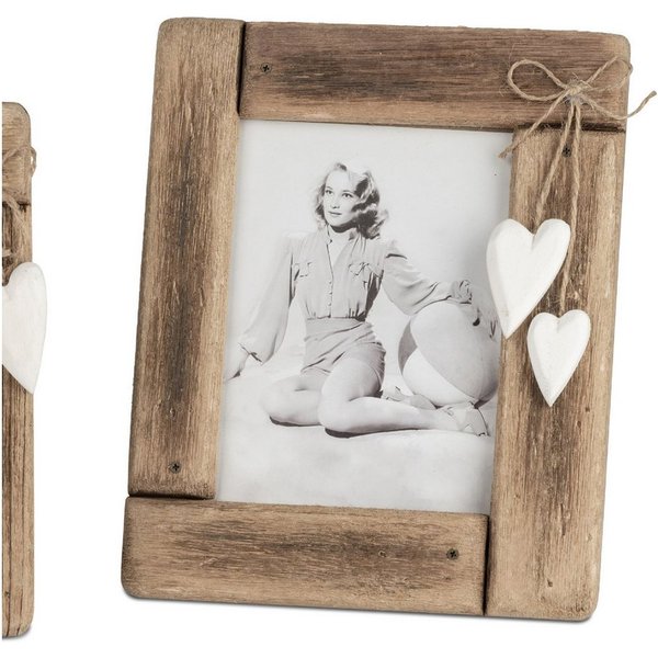 formano Bilderrahmen Wood, Höhe: 26cm, Farbe: Braun, Motiv: Herzen