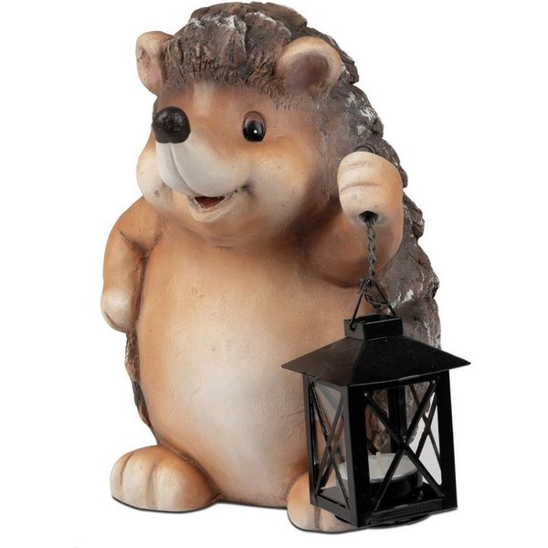 formano Dekofigur Herbstfarben, mit Laterne, Braun, Igel, H: 27cm