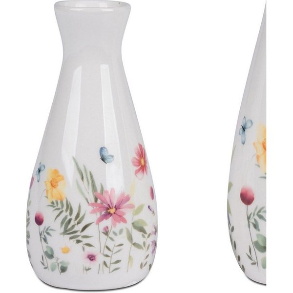 formano Dekovase Blumenwiese, Höhe: 13cm, Farbe: Weiß, Motiv: Blumenwiese