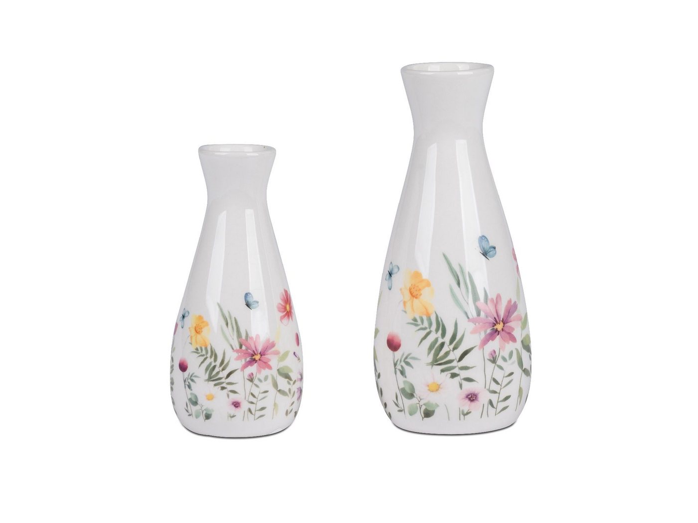 formano Dekovase Blumenwiese, Höhe: 13cm, Farbe: Weiß, Motiv: Blumenwiese – Bild 2 von 2