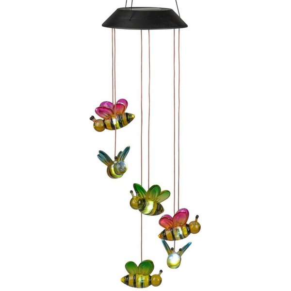formano Gartenfigur Solar Mobile Bienen Solar Hängelampe Garten Balkon mit warmweißem LED