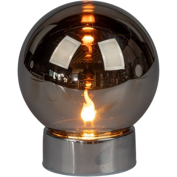 formano LED Dekolicht LED Deko-Kugel Magic Flame Silber Glas 15 cm Timer Flammeneffekt, LED fest integriert