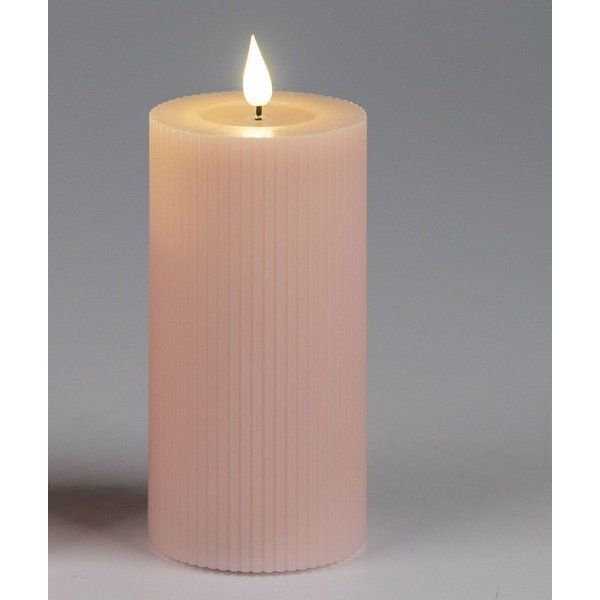 formano LED-Kerze Streifen, LED, Mit Timerfunktion, Rosa, Streifen, H: 15cm