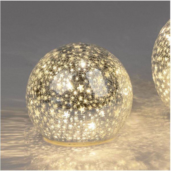 formano LED Kugelleuchte Sterne, LED, Mit Timerfunktion, Silber, Sterne, H: 12cm