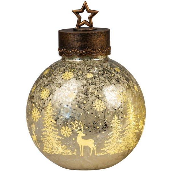 formano LED Kugelleuchte Winterwald, LED, Mit Timerfunktion, Gold, Winterwald, H: 30cm