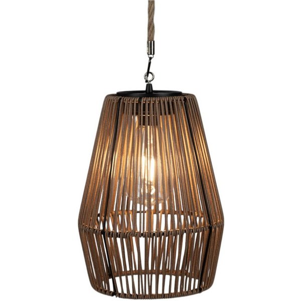 formano LED Laterne Solarlaterne Hängend IP44 Deko Gartenlaterne Flechtoptik warmweiß, LED fest integriert