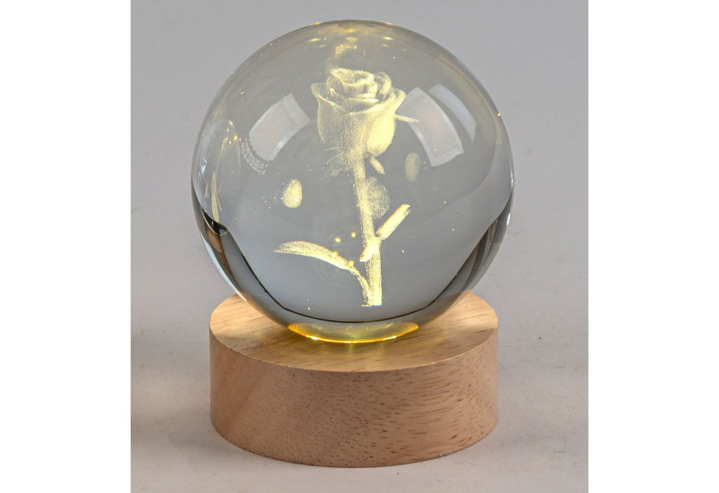 formano LED Tischleuchte Kristallkugel, LED, Höhe: 10cm, Farbe: Transparent, Motiv: Kristall – Bild 2 von 2