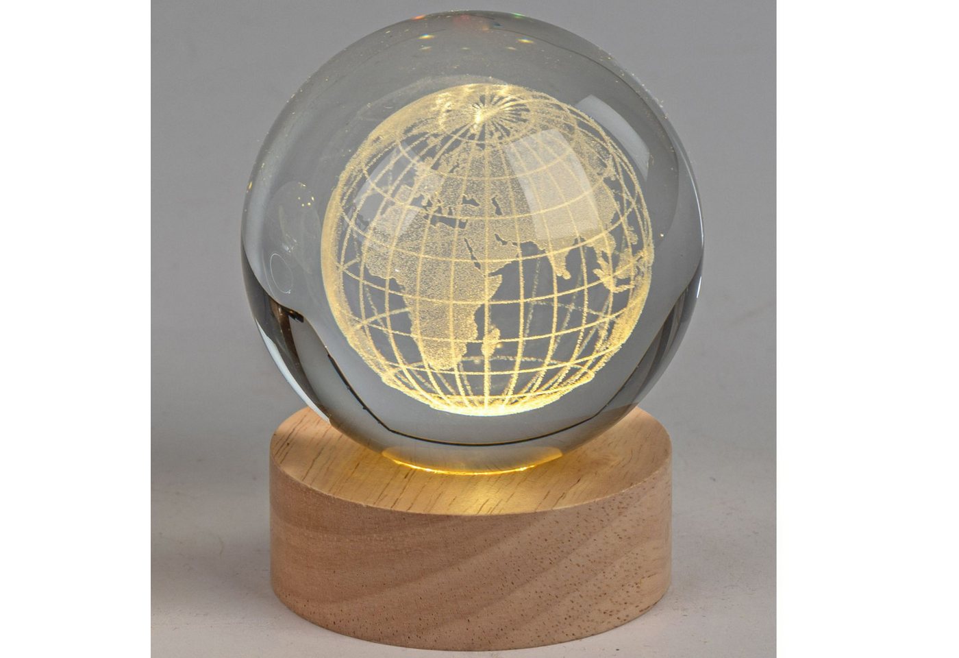 formano LED Tischleuchte Kristallkugel, LED, Höhe: 10cm, Farbe: Transparent, Motiv: Kristall – Bild 2 von 2
