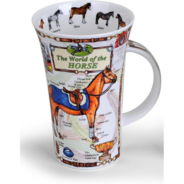 formano Tasse Dunoon Glencoe, Porzellan, Spülmaschinengeeignet, Weiß, Pferde, H: 15.5cm