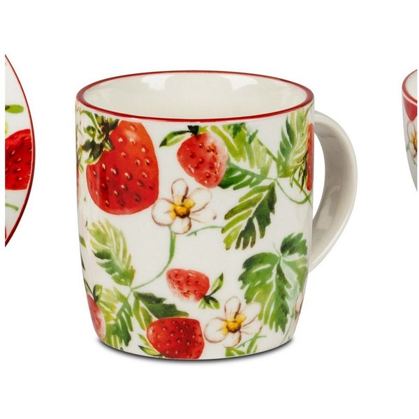 formano Tasse Strawberrys, Porzellan, Höhe: 9.5cm, Farbe: Weiß, Motiv: Erdbeeren