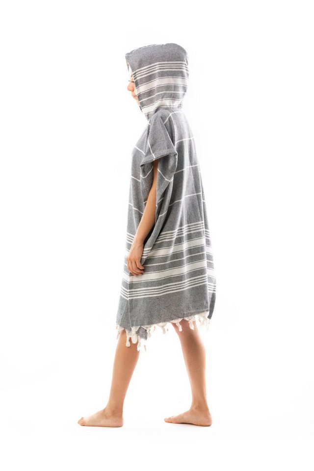 Formeya Bademantel Strandponcho Bademantel, Pestemal Poncho aus Baumwolle & Saunatuch – Bild 3 von 5