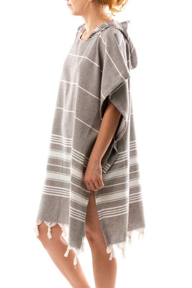 Formeya Bademantel Strandponcho Bademantel, Pestemal Poncho aus Baumwolle & Saunatuch – Bild 2 von 5
