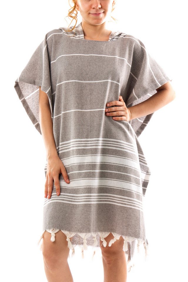 Formeya Bademantel Strandponcho Bademantel, Pestemal Poncho aus Baumwolle & Saunatuch – Bild 3 von 5