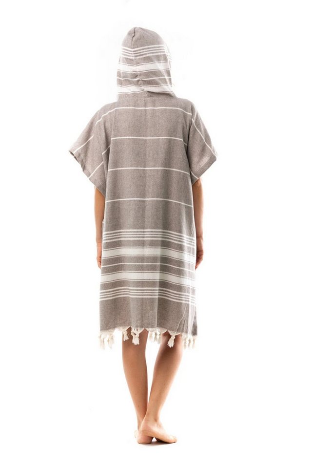 Formeya Bademantel Strandponcho Bademantel, Pestemal Poncho aus Baumwolle & Saunatuch – Bild 4 von 5
