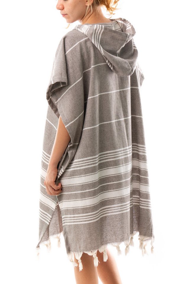 Formeya Bademantel Strandponcho Bademantel, Pestemal Poncho aus Baumwolle & Saunatuch – Bild 5 von 5