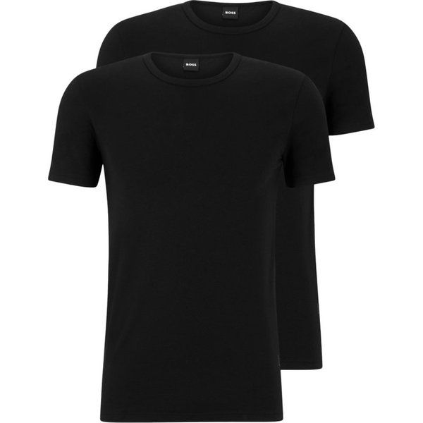 BOSS Formslip BOSS Men Black schwarz,Basic,Baumwolle,Unifarben,Rundhals,Kurz,Regular Fit