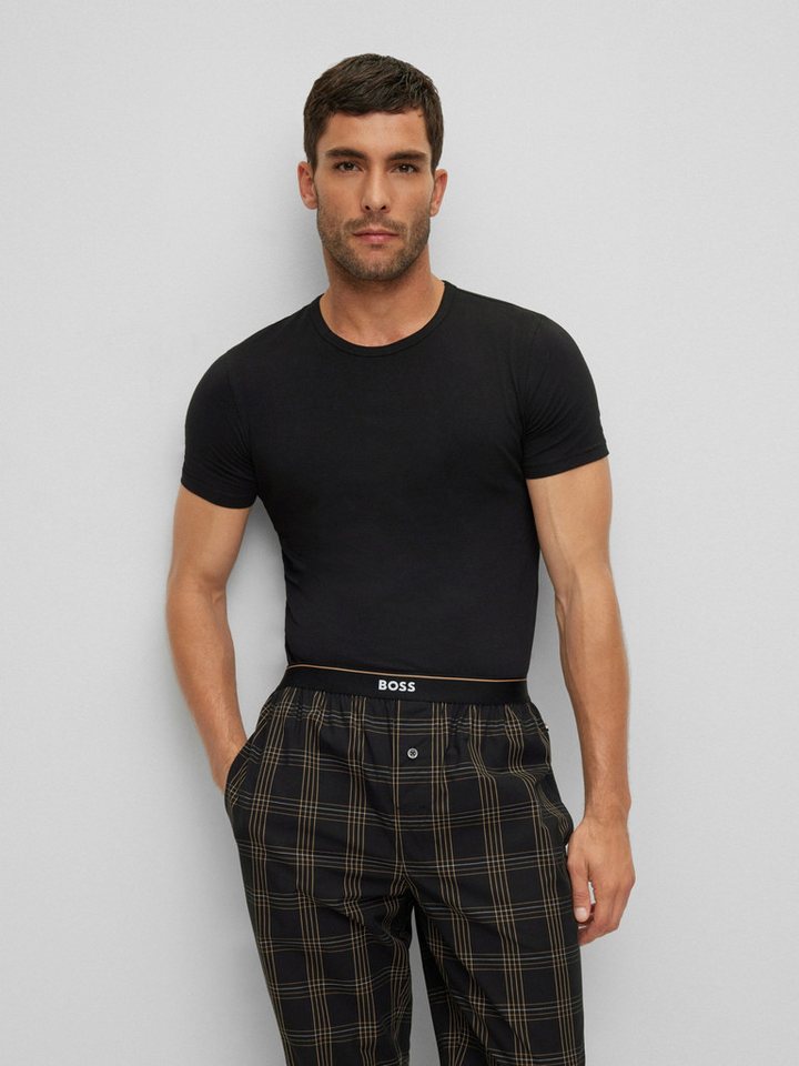 BOSS Formslip BOSS Men Black schwarz,Basic,Baumwolle,Unifarben,Rundhals,Kurz,Regular Fit – Bild 2 von 4