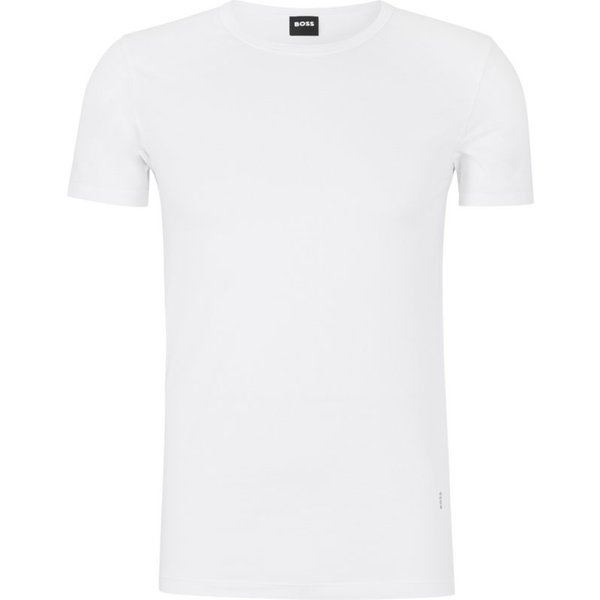 BOSS Formslip BOSS Men Black weiß,Basic,Baumwolle,Unifarben,Rundhals,Kurz,Regular Fit