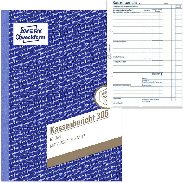 Kassenbericht, A4, 50 Blatt (305)