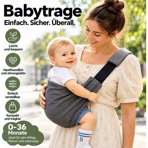 Forrlite Babytrage Babytrage,Kleinkindtrage, 2026 Neue ergobaby babytrage von, Neugeborenen bis Kleinkind,tragbare leichte rutschfeste Hüftsitztrage