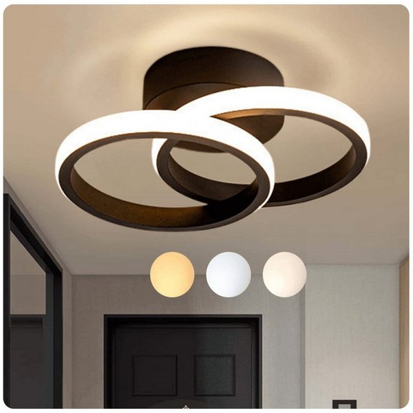 Forrlite Deckenleuchten LED Dimmbar Deckenleuchte 3-Farbige Decken-Lampe, LED fest integriert, Warmweiß, Neutralweiß, Kaltweiß, Wohnzimmer Flur Eingang
