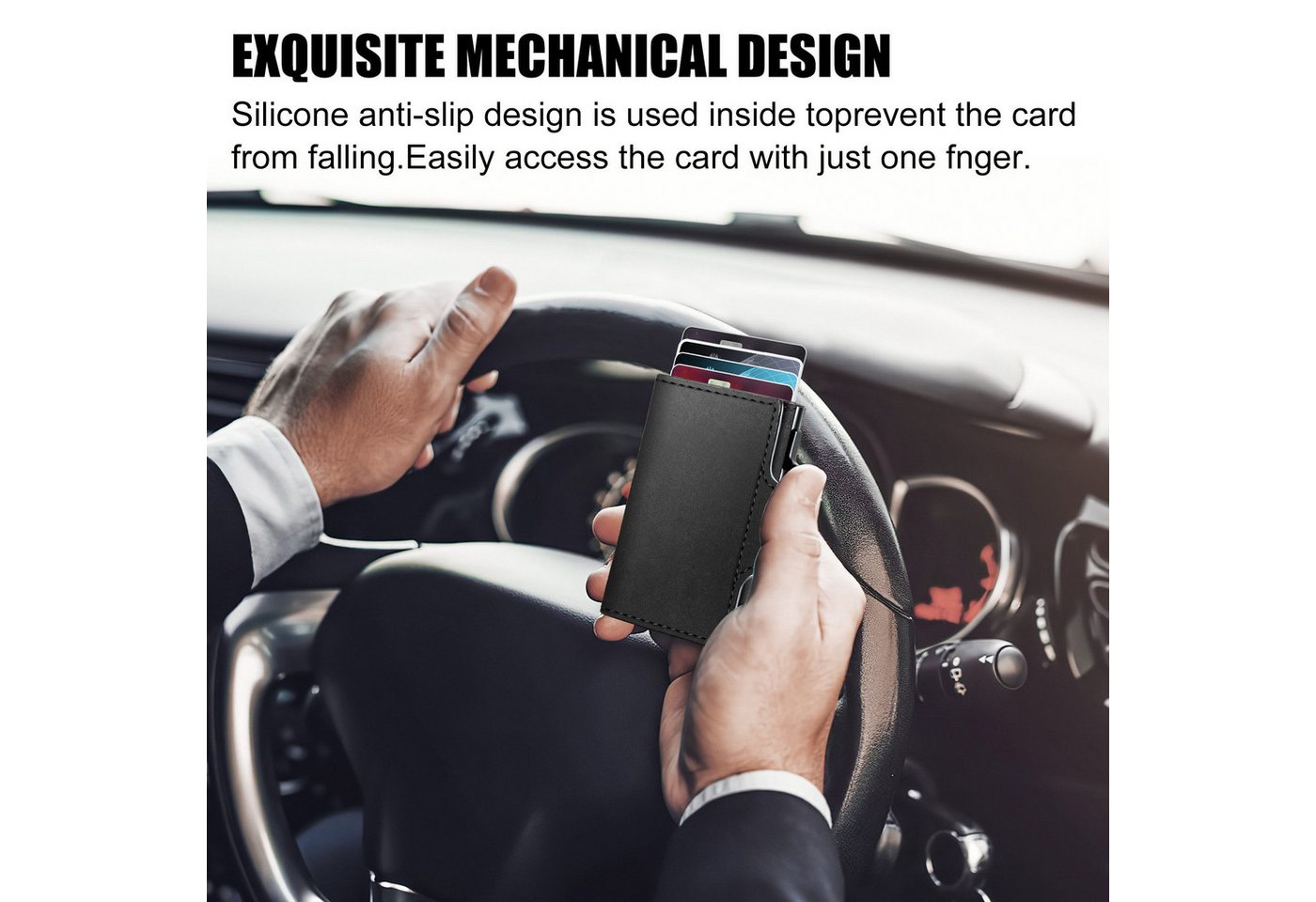 Forrlite Geldbörse Slim Wallet, Portemonnaie Herren klein, Carbon Geldbörse Herren (Geldbeutel Herren Karten, Portmonee Herren, Kartenetui Herren, RFID Schutz M – Bild 2 von 5