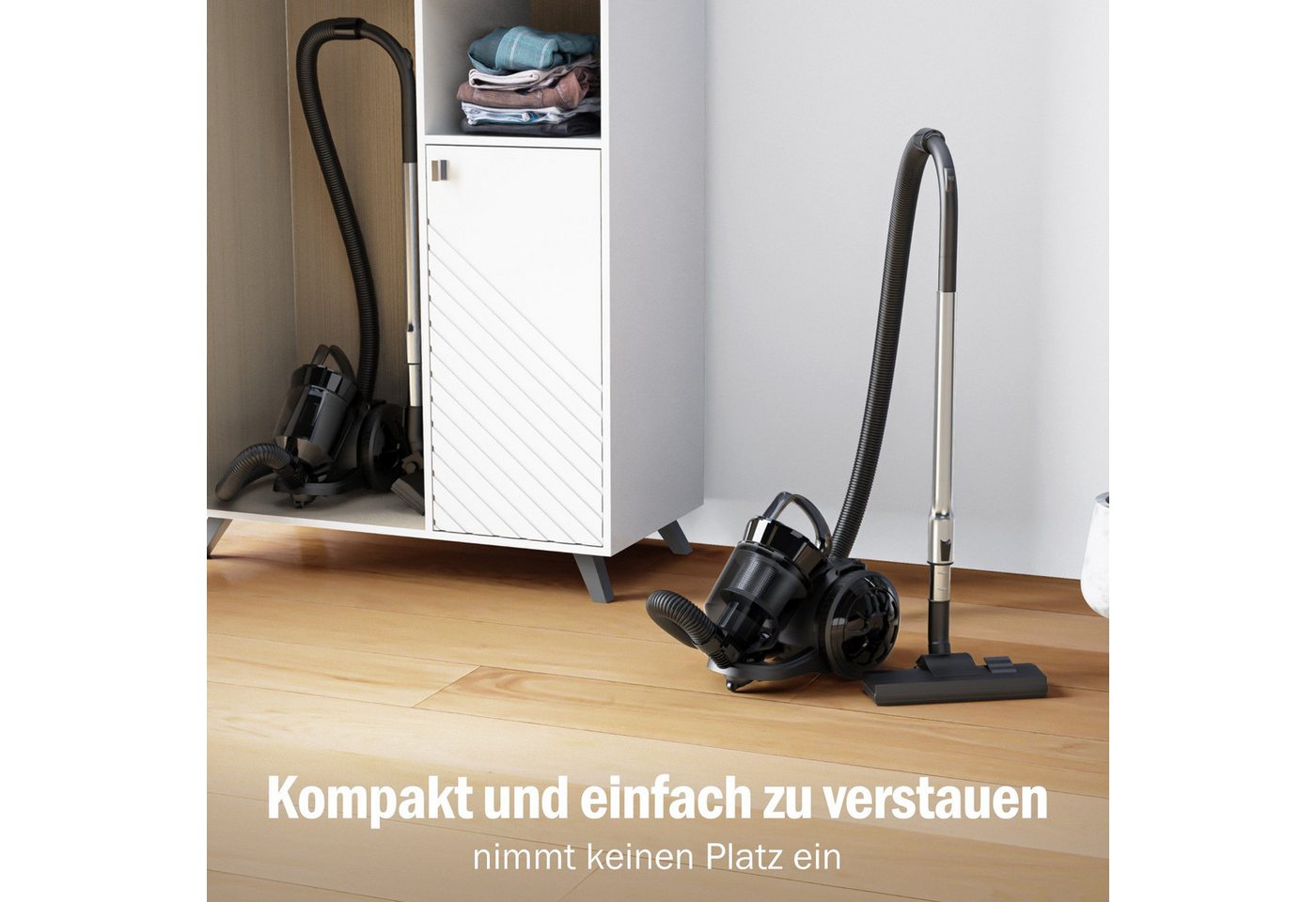 Forrlite Handstaubsauger beutelloser Staubsauger,leichter Staubsauger, Bodenstaubsauger, 900 W, Bodenbürste Möbelbürste Teleskopstiel Schlauch Staubbehälter Sta – Bild 4 von 5