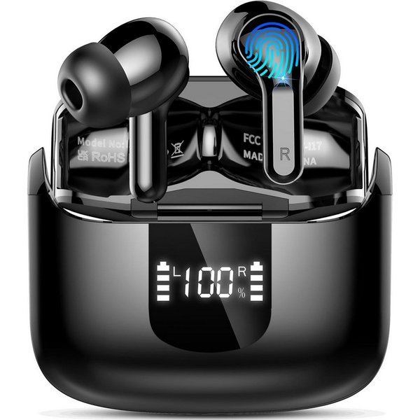 Forrlite In Ear Kopfhörer,Bluetooth Kopfhörer,2026 Kopfhörer Kabellos In-Ear-Kopfhörer (4 ENC Noise Cancelling Mics, IP-X7 Wasserdicht Headphones Sport, 3g USB-