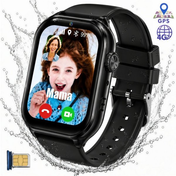 Forrlite Kinderuhr Smartwatch Kinder mit GPS und 4G, Installierbare APP Smartwatch (Smartwatch cm) (1,83 Zoll), 1,83"", 8GB, GPS+LES, 4G-LTE, IP67, SOS, Bluetoo