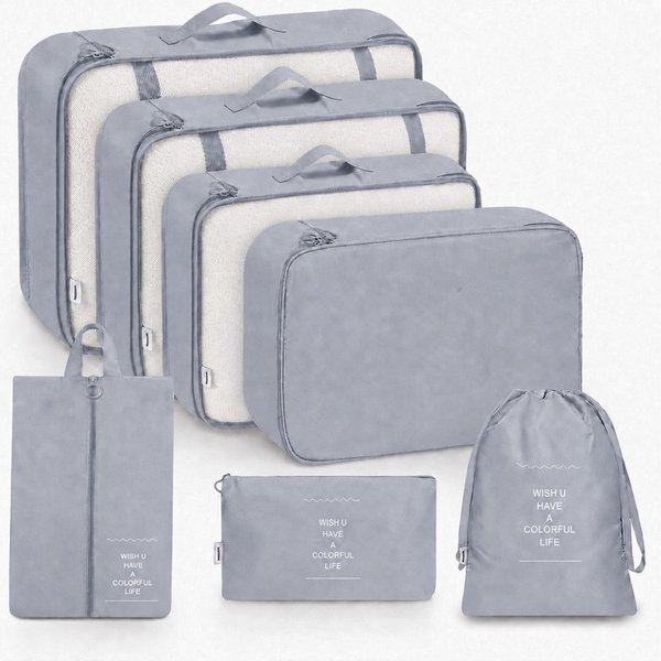 Forrlite Kofferorganizer Kofferorganizer 7-teiliges Set, Packing Cubes, Reise Packtaschen (Kofferorganizer Koffer Organizer Set 7-teiliges, Packing Cubes, Reise