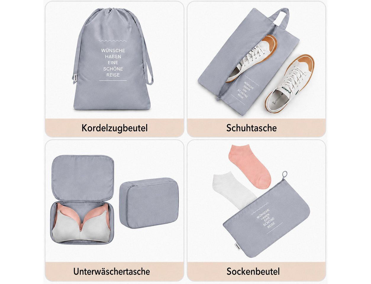 Forrlite Kofferorganizer Kofferorganizer 7-teiliges Set, Packing Cubes, Reise Packtaschen (Kofferorganizer Koffer Organizer Set 7-teiliges, Packing Cubes, Reise – Bild 5 von 5