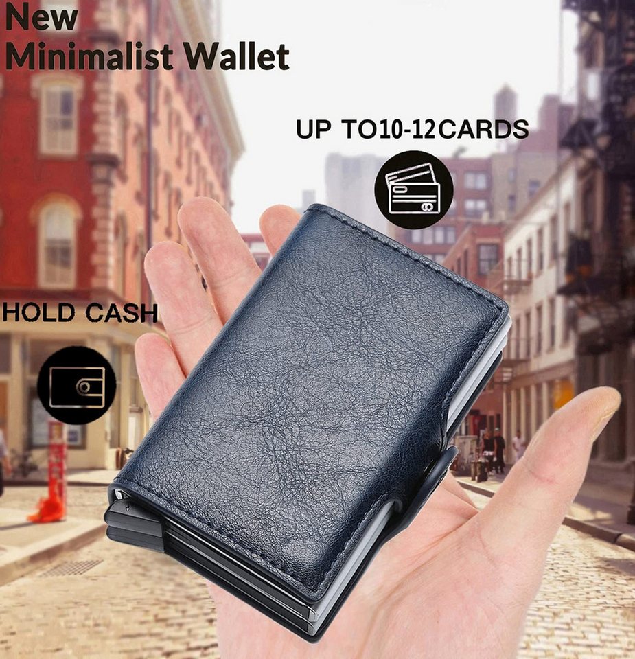Forrlite Mini Geldbörse Herren, Slim Wallet, Kartenetui mit RFID-Schutz (Portemonnaie Herren, Kreditkartenetui mit Münzfach und Geldclip), RFID-Schutz, Münzfach – Bild 3 von 5