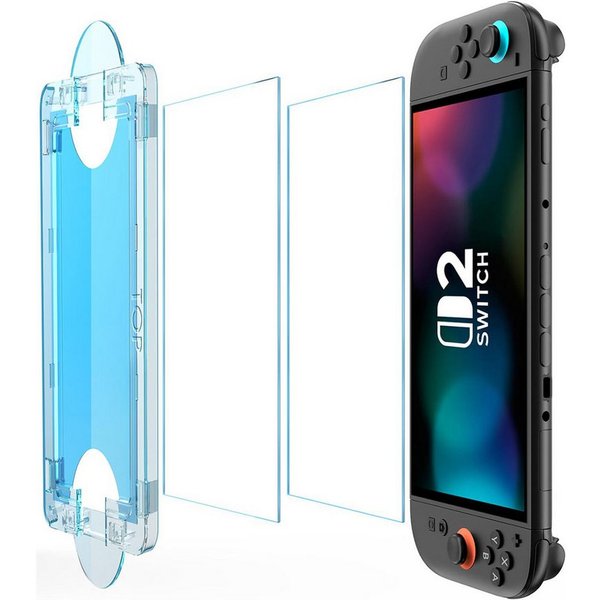 Forrlite Panzerglas für Nintendo Switch 2 Modell 2025 [2 Stück] Schutzfolie Zubehör Nintendo (9H Härte 2.5D[Hohe Auflösung][Anti-Bläschen][Anti-Kratzen], Displa