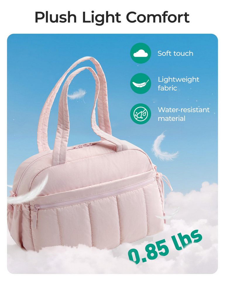 Forrlite Reisetasche Reisetasche Puffer, Sporttasche Damen 24L Weekender Wickeltasche (Wasserabweisend Travel Bag Handgepäck Gym Bag Kliniktasche Geburt Kranken – Bild 4 von 5