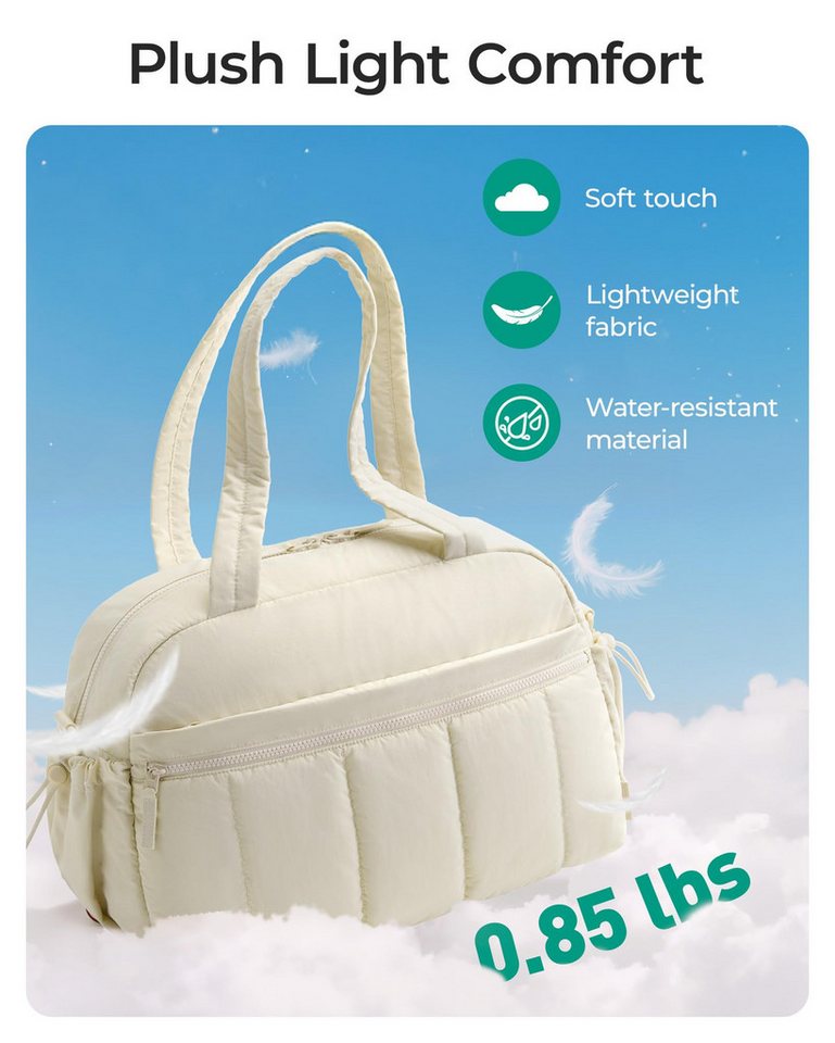 Forrlite Reisetasche Reisetasche Puffer, Sporttasche Damen 24L Weekender Wickeltasche (Wasserabweisend Travel Bag Handgepäck Gym Bag Kliniktasche Geburt Kranken – Bild 4 von 5