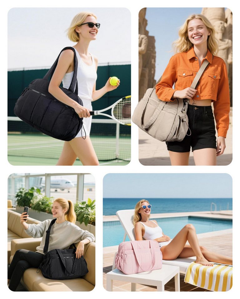 Forrlite Reisetasche Reisetasche Puffer, Sporttasche Damen 24L Weekender Wickeltasche (Wasserabweisend Travel Bag Handgepäck Gym Bag Kliniktasche Geburt Kranken – Bild 4 von 5