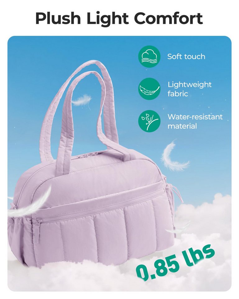 Forrlite Reisetasche Reisetasche Puffer, Sporttasche Damen 24L Weekender Wickeltasche (Wasserabweisend Travel Bag Handgepäck Gym Bag Kliniktasche Geburt Kranken – Bild 4 von 5