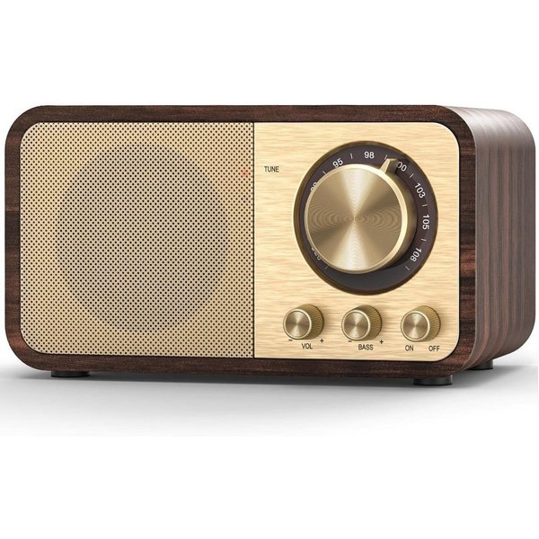 Forrlite Retro-Radio mit Bluetooth, UKW-Empfänger, Küchenradio Radio (Tischradio, Musikplayer für Küche, Schlafzimmer und Büro, 5 W, 1800 mAh, 87,5–108 MHz, USB