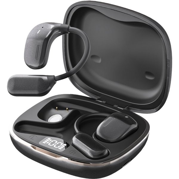 Forrlite Sportkopfhörer, Bluetooth-Ohrhörer Open-Ear-Kopfhörer (Ohrbügel-Headset mit Ladecase für Laufen, Fitness & Reisen, Open-Ear-Ohrbügel, LED-Ladeanzeige u