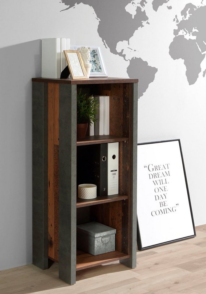 FORTE Aktenregal Clif, Bücherregal im Industriestil, Höhe 115 cm – Bild 4 von 5