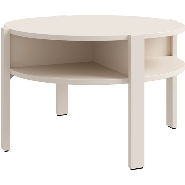 FORTE Beistelltisch Tobago, runder Couchtisch mit 4 Ablagefächern, B/H/T 74,4/45,5/74,4 cm, Durchmesser ca. 74,5 cm