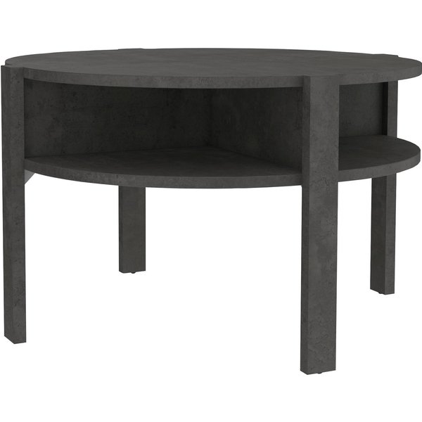 FORTE Beistelltisch Tobago, runder Couchtisch mit 4 Ablagefächern, B/H/T 74,4/45,5/74,4 cm, Durchmesser ca. 74,5 cm
