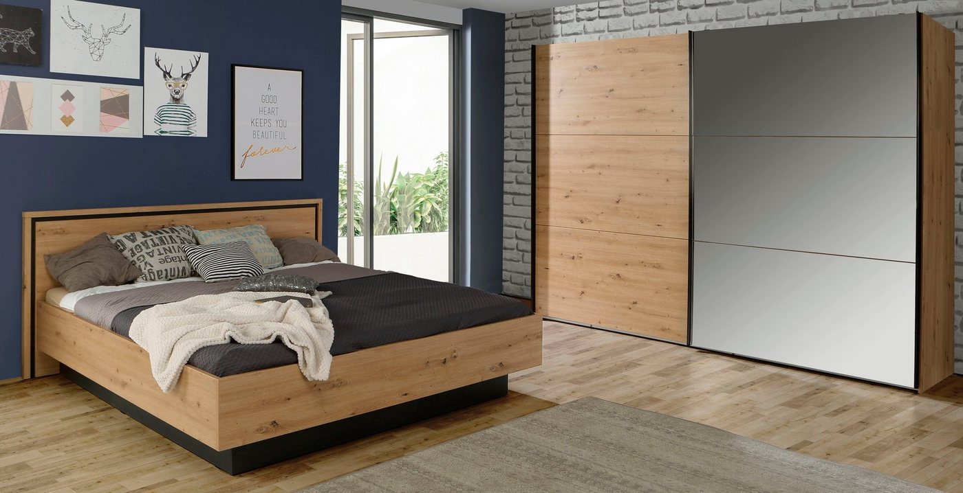 FORTE Bett Trondheim, Belastbarkeit 250KG, Loft-Stil, melaminbeschichtet – Bild 4 von 5