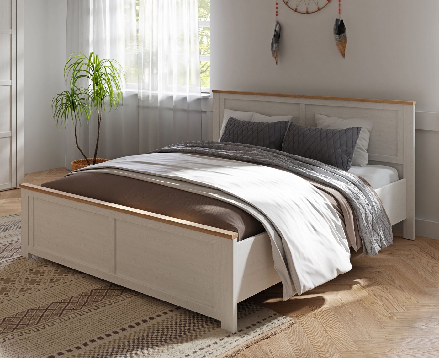 FORTE Bettgestell Bohol, Landhaus, 180 x 2,00 mtr Liegefläche – Bild 5 von 5