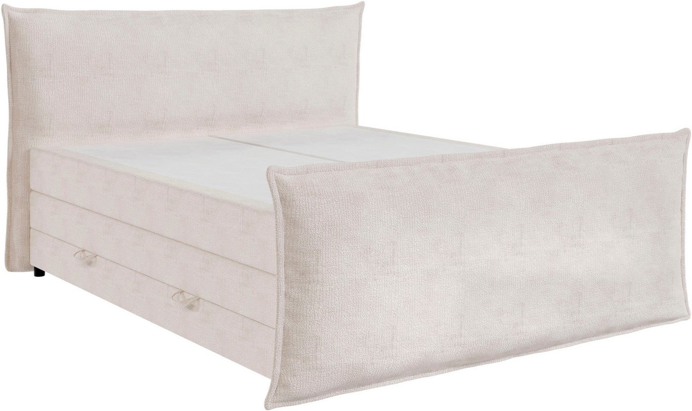 FORTE Boxspringbett Harmonie inkl. Bettkasten und Topper, Kopf- und Fußteil in Kissenoptik, in den Breiten 140cm, 160cm und 180cm erhältlich – Bild 4 von 5