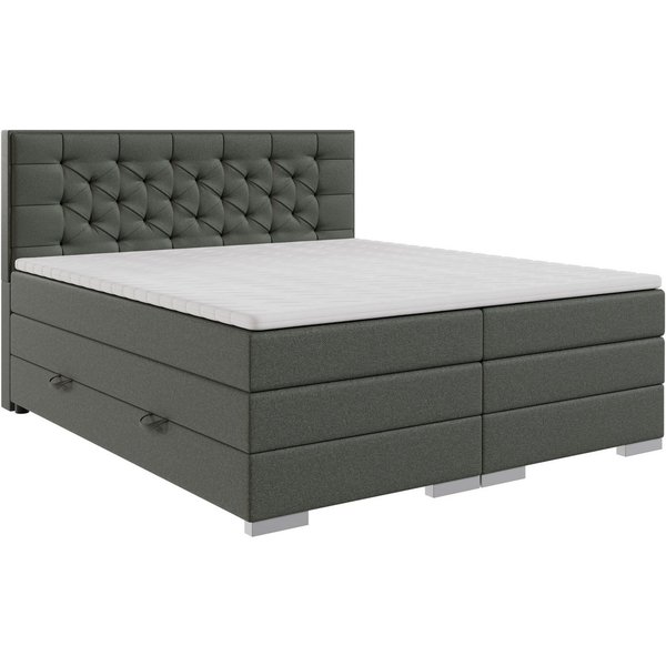 FORTE Boxspringbett Lanciano (7-Zonen-Taschenfederkernmatratze mit zwei Härtegraden (H2/H3), erhältlich in den Breiten 140cm, 160cm & 180cm