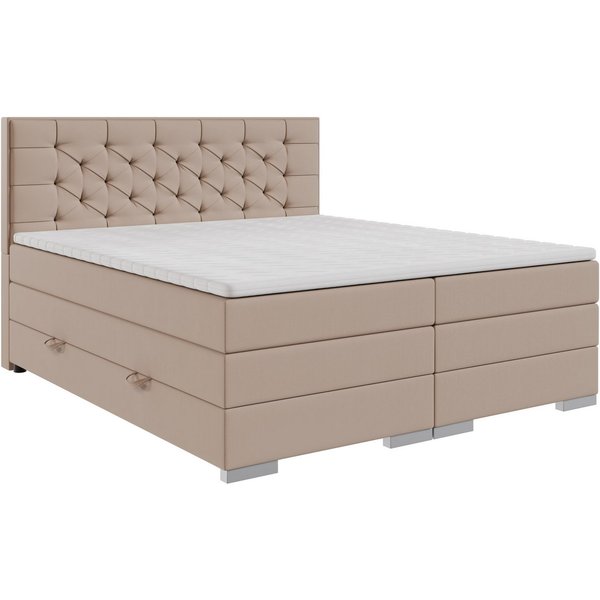 FORTE Boxspringbett Lanciano (7-Zonen-Taschenfederkernmatratze mit zwei Härtegraden (H2/H3), erhältlich in den Breiten 140cm, 160cm & 180cm