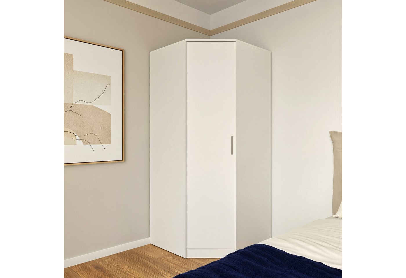 FORTE Eckkleiderschrank Kleiderschrank, perfekte Ecklösung, einfache Montage B/H/T 80,4/181/80,4, perfekte Ecklösung, FSC – Bild 3 von 5