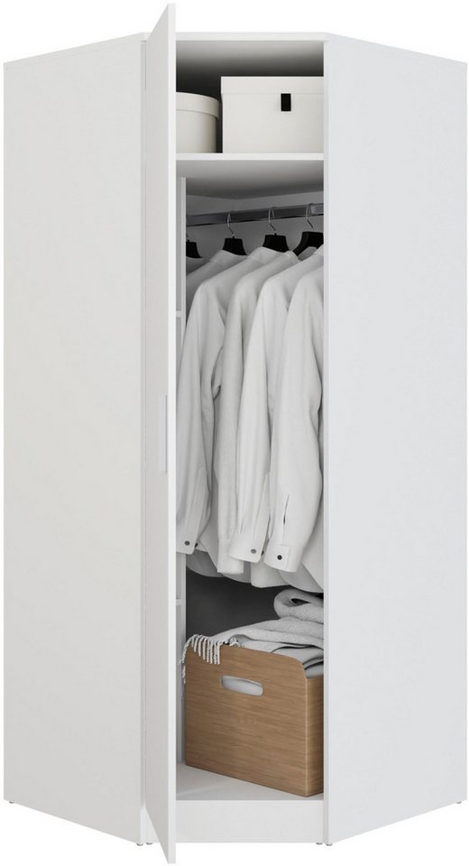 FORTE Eckkleiderschrank Kleiderschrank, perfekte Ecklösung, einfache Montage B/H/T 80,4/181/80,4, perfekte Ecklösung, FSC – Bild 4 von 5