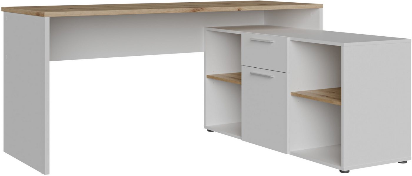 FORTE Eckschreibtisch Contra Costa, B/H/T 160/73,5/128 cm, Über-Eck-Lösung – Bild 3 von 5
